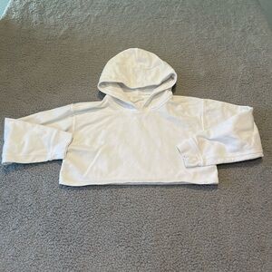 Lululemon All Yours Cropped Hoodie Color White Size 8